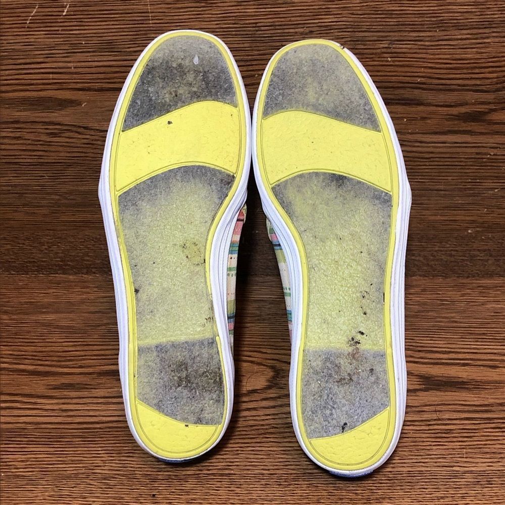 Keds canvas green womens slip on shoes white sneakers size 7.5 - Picture 4 of 8
